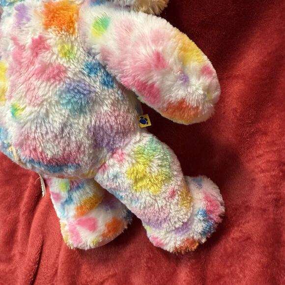 Build-A-Bear Tie-Dye Rainbow Bunny Plush Stuffed Animal 16” Pastel Multicolor - Picture 5 of 5